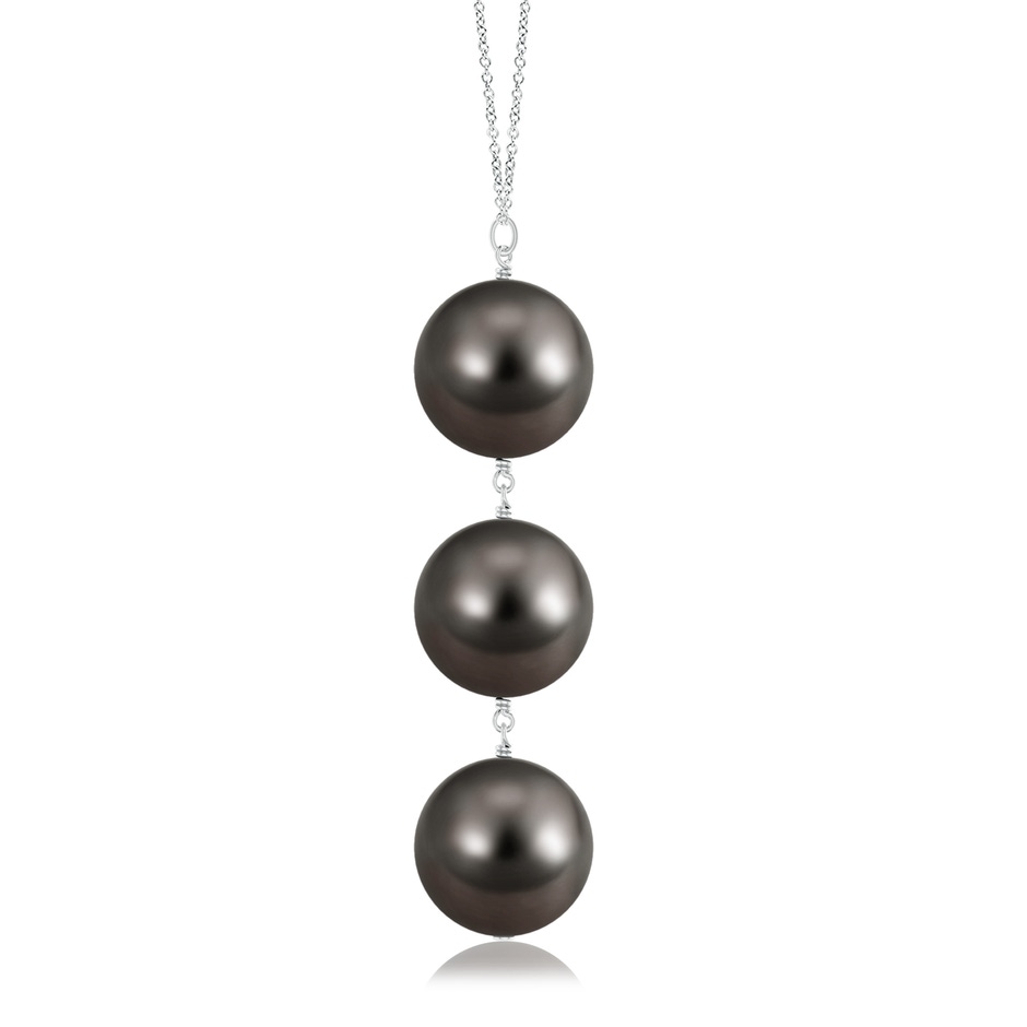 9mm AAA Tahitian Cultured Pearl Triple Drop Pendant in White Gold product image