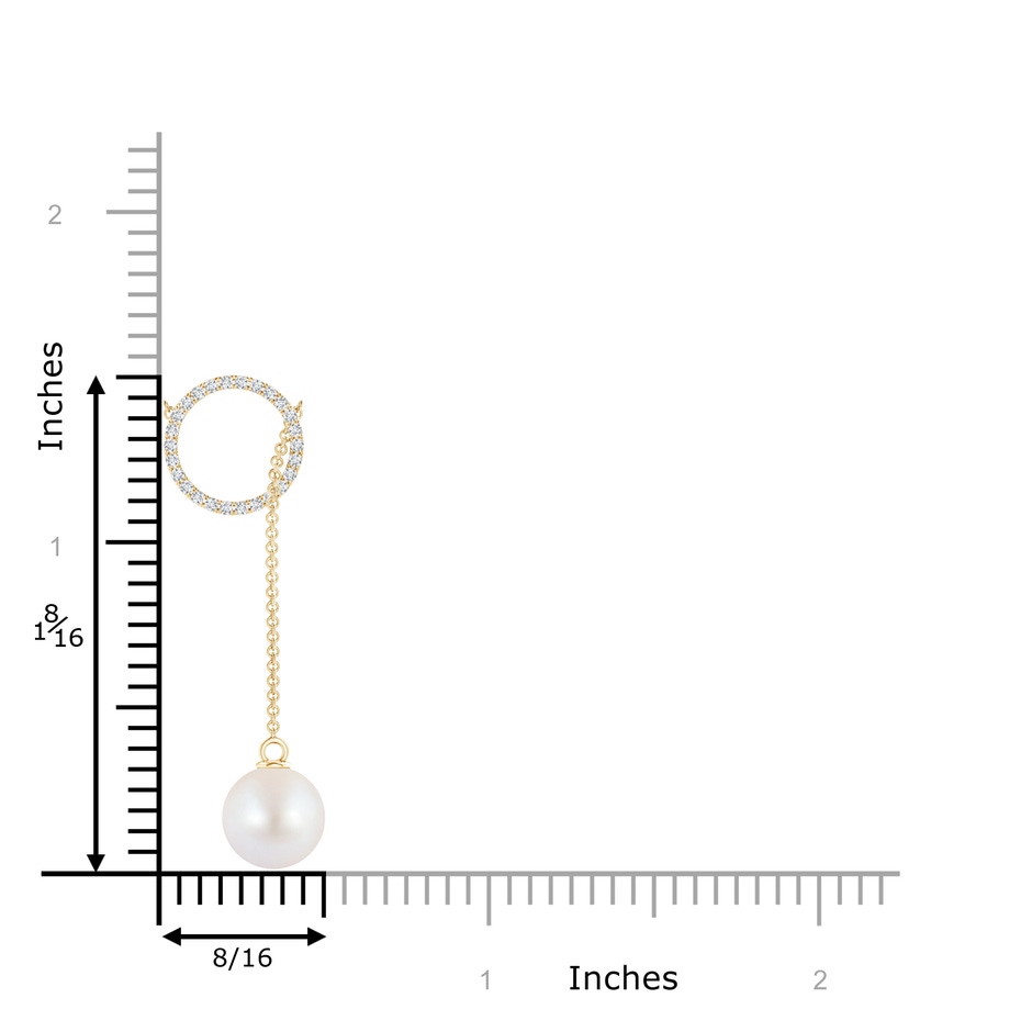 8mm AA Akoya Cultured Pearl Circle Lariat Necklace in 9K Yellow Gold product image