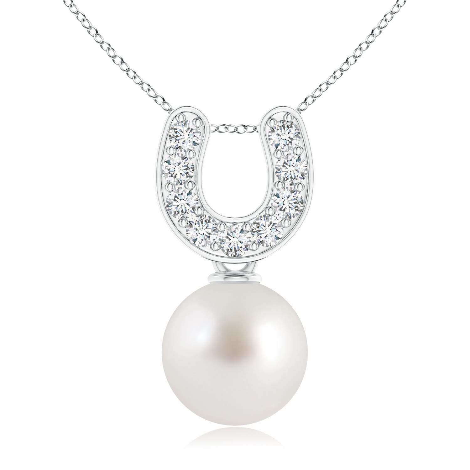 AAA - South Sea Cultured Pearl / 3.89 CT / 14 KT White Gold