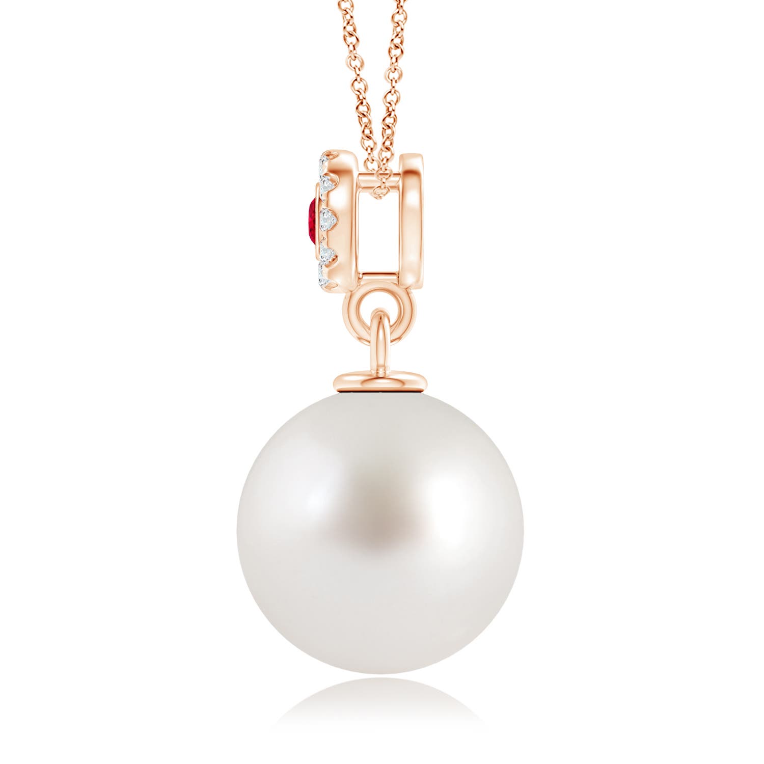 AAA - South Sea Cultured Pearl / 7.31 CT / 14 KT Rose Gold