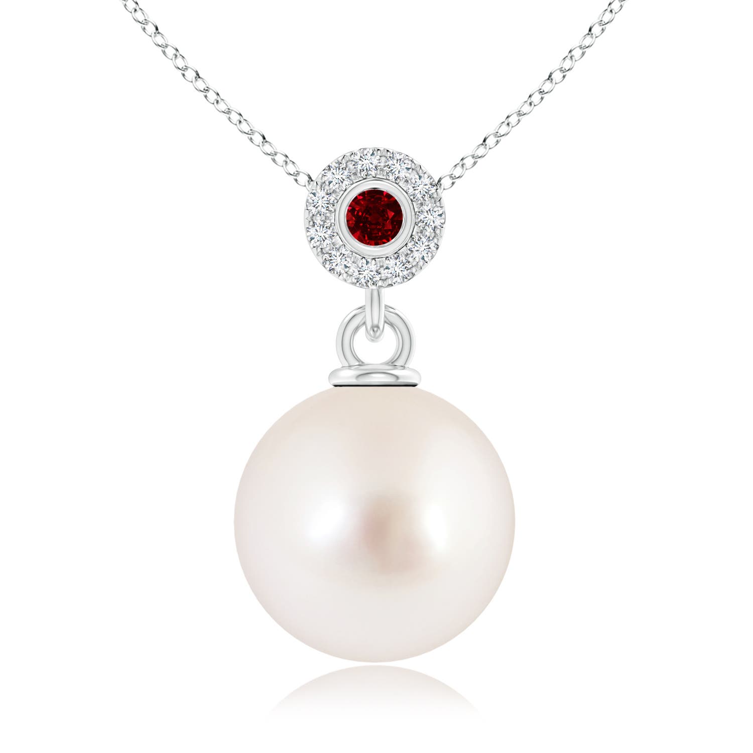 AAAA - South Sea Cultured Pearl / 7.31 CT / 14 KT White Gold