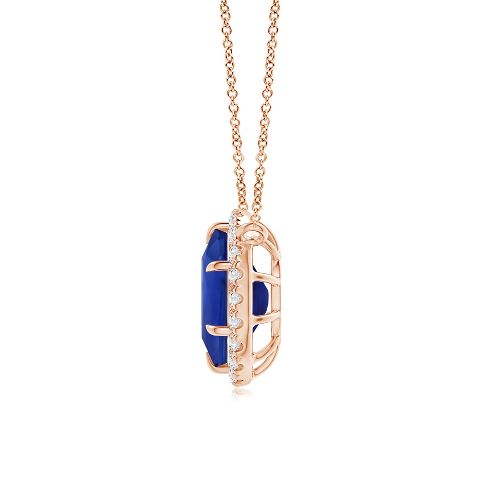 10.07x7.75x5.71mm AAA GIA Certified Oval Kyanite Ellipse Halo Pendant in Rose Gold side 199