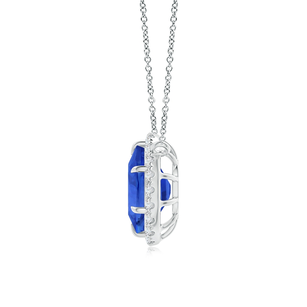 10.04x7.99x5.05mm AAAA GIA Certified Oval Blue Sapphire Ellipse Halo Pendant in White Gold - side 199