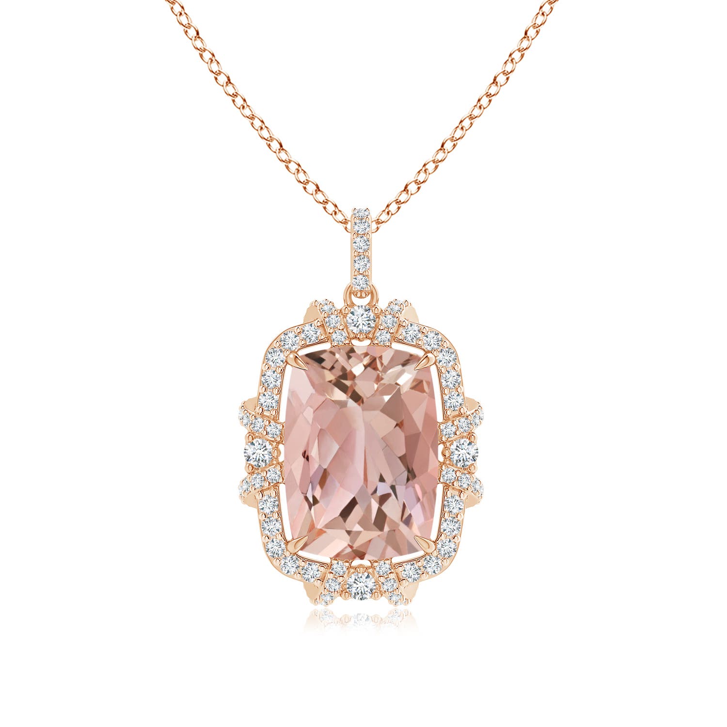 AAAA - Morganite / 6.33 CT / 14 KT Rose Gold