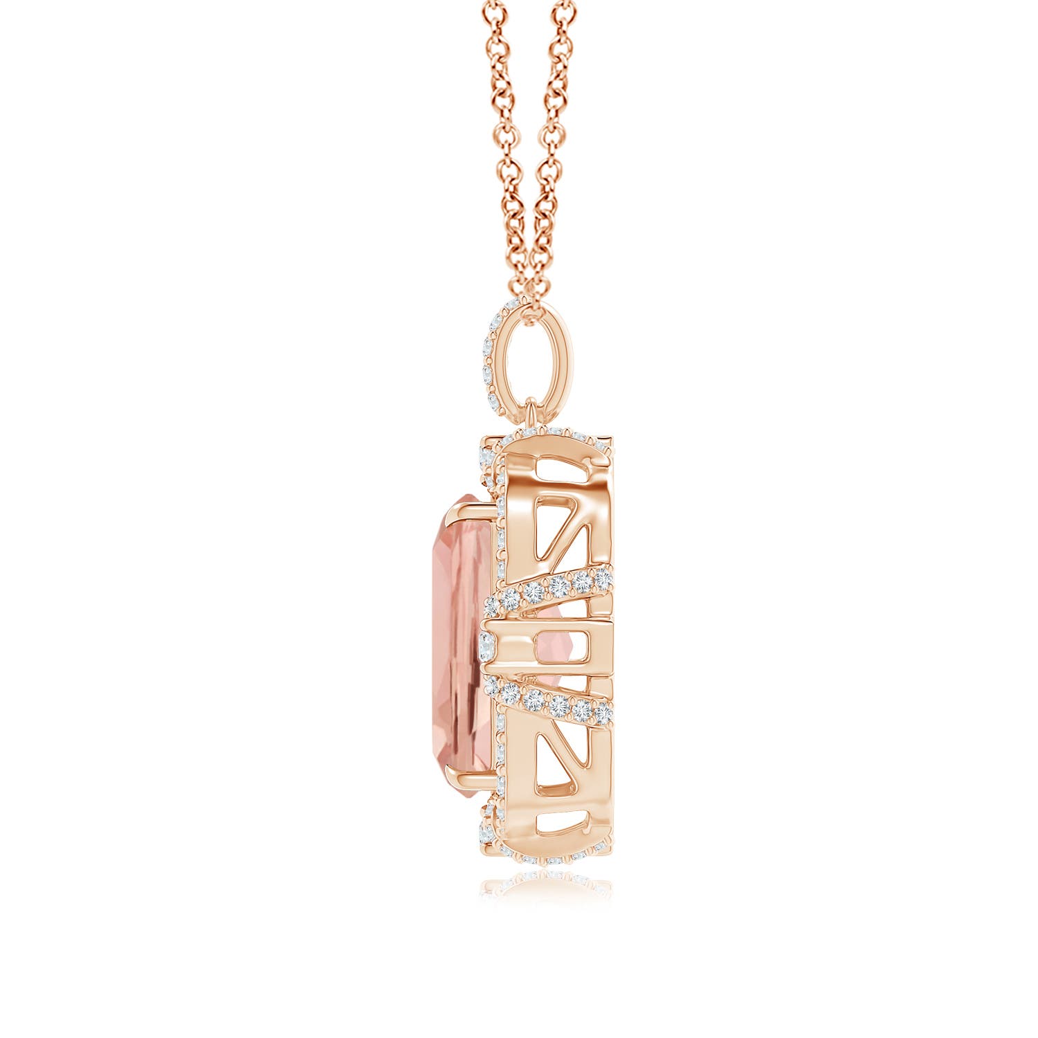 AAAA - Morganite / 6.33 CT / 14 KT Rose Gold