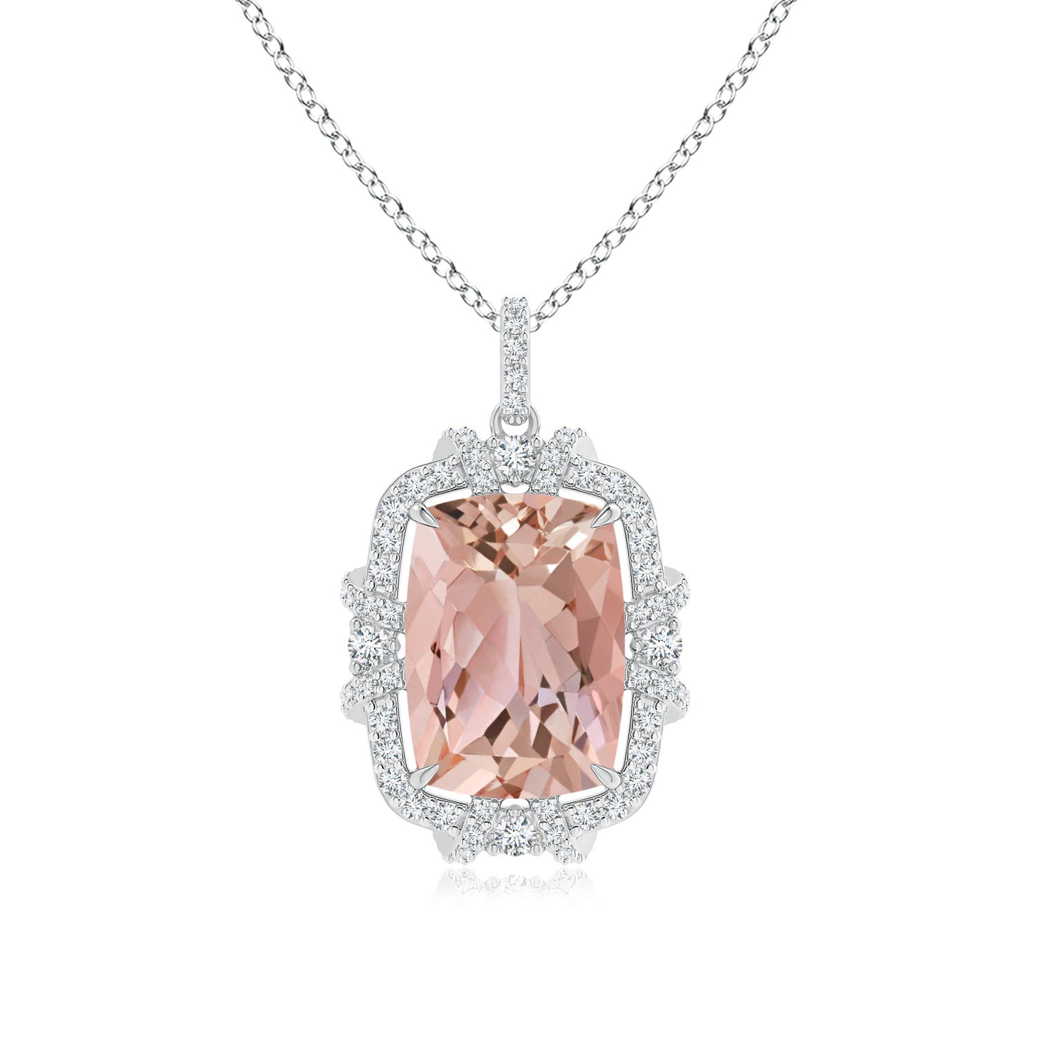 AAAA - Morganite / 6.33 CT / 14 KT White Gold