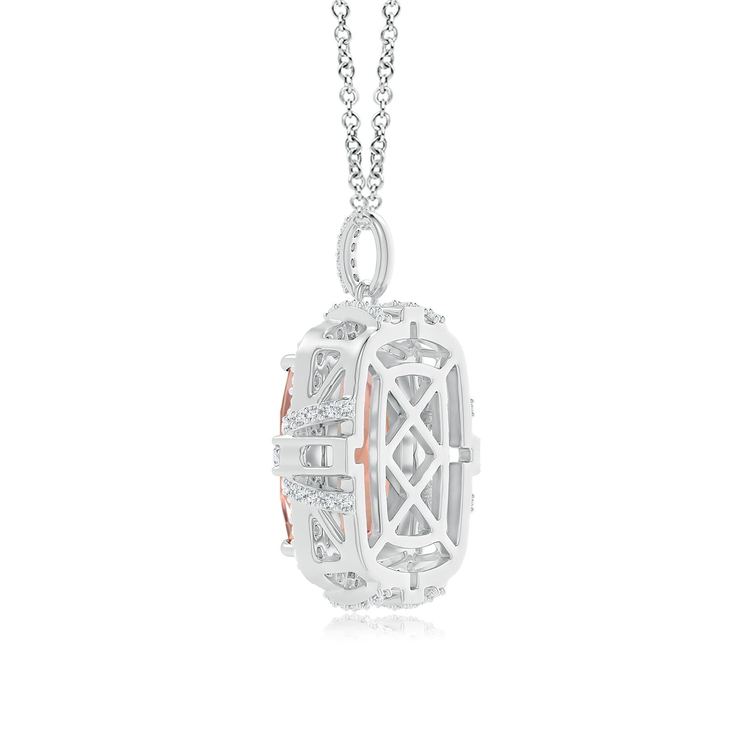 AAAA - Morganite / 6.33 CT / 14 KT White Gold