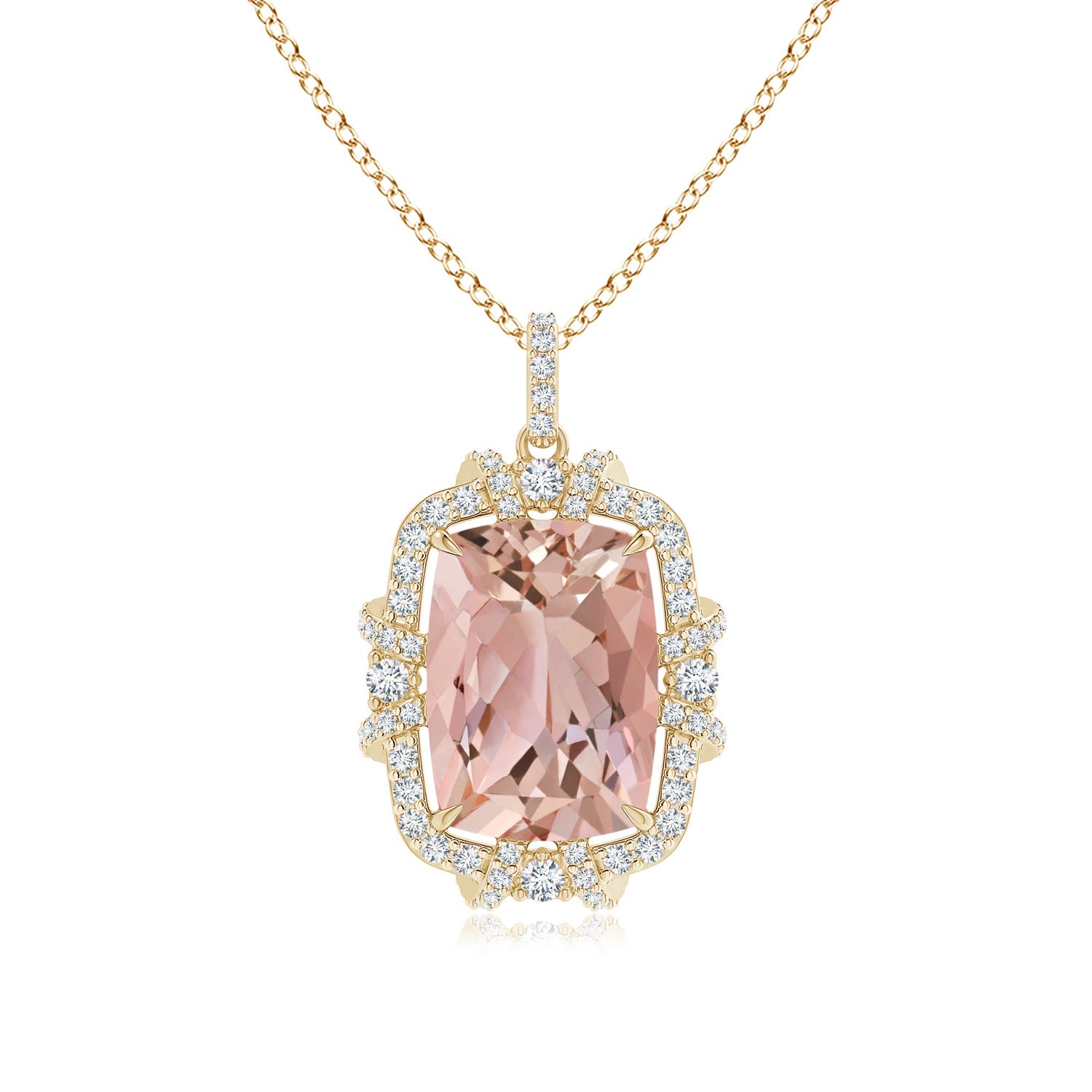 AAAA - Morganite / 6.33 CT / 14 KT Yellow Gold