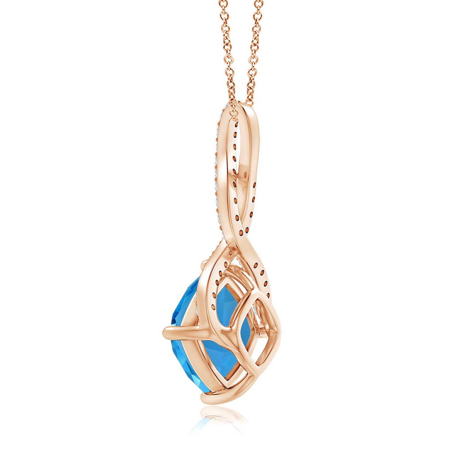 AAAA - Swiss Blue Topaz / 13.41 CT / 14 KT Rose Gold