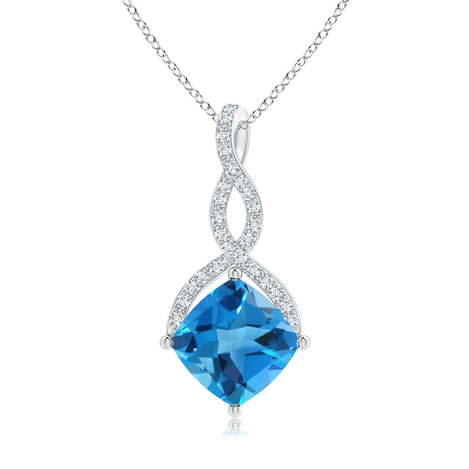 AAAA - Swiss Blue Topaz / 13.41 CT / 14 KT White Gold