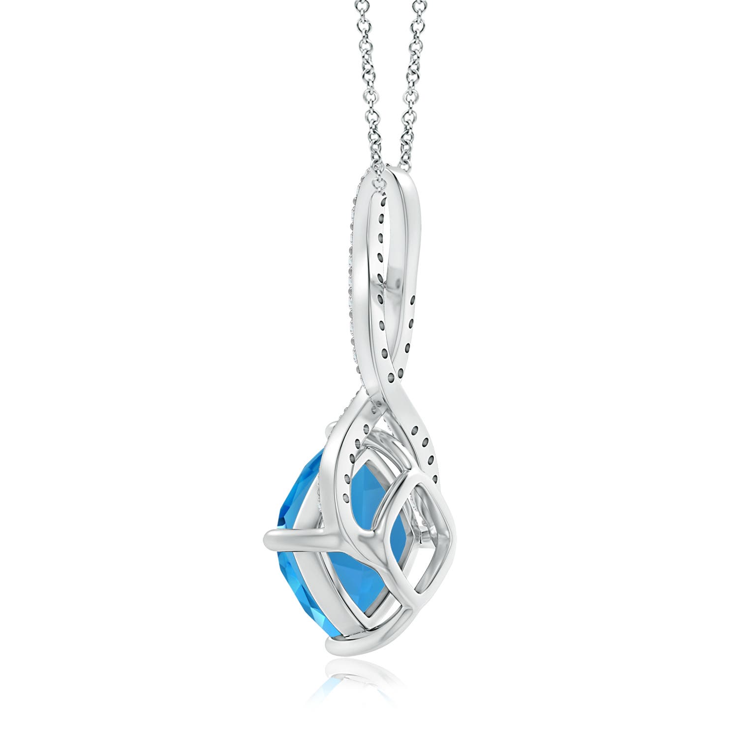 AAAA - Swiss Blue Topaz / 13.41 CT / 14 KT White Gold