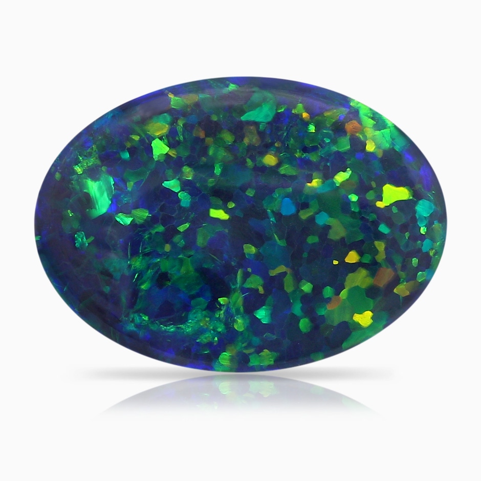 16.00x11.50x3.62mm AAAA GIA Certified Oval Black Opal Wishbone Pendant in P950 Platinum Side 699