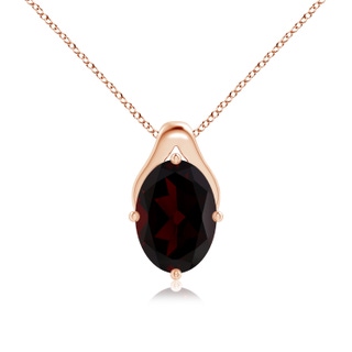 16.05x12.07x7.64mm AAAA GIA Certified Oval Garnet Wishbone Pendant in 18K Rose Gold