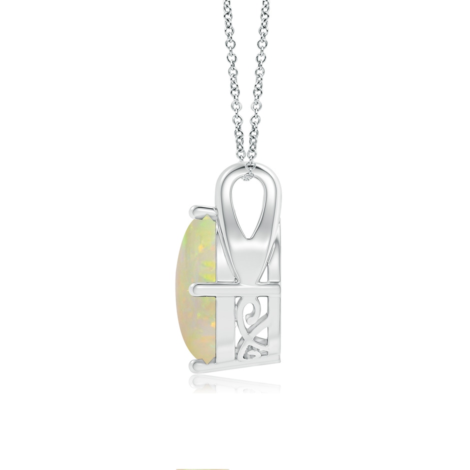 14.35x10.26x3.88mm AAA GIA Certified Oval Opal Wishbone Pendant in P950 Platinum side 199