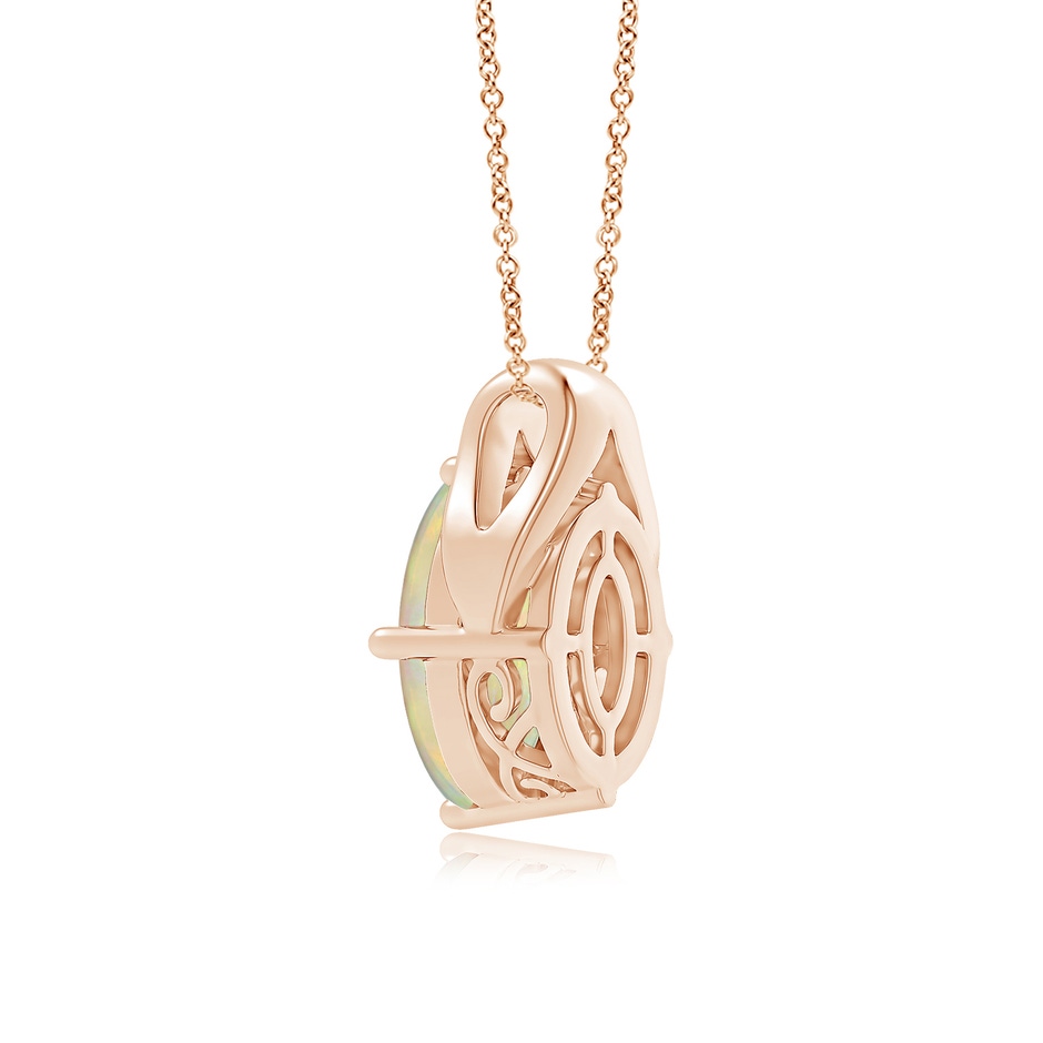 14.35x10.26x3.88mm AAA GIA Certified Oval Opal Wishbone Pendant in Rose Gold side 399