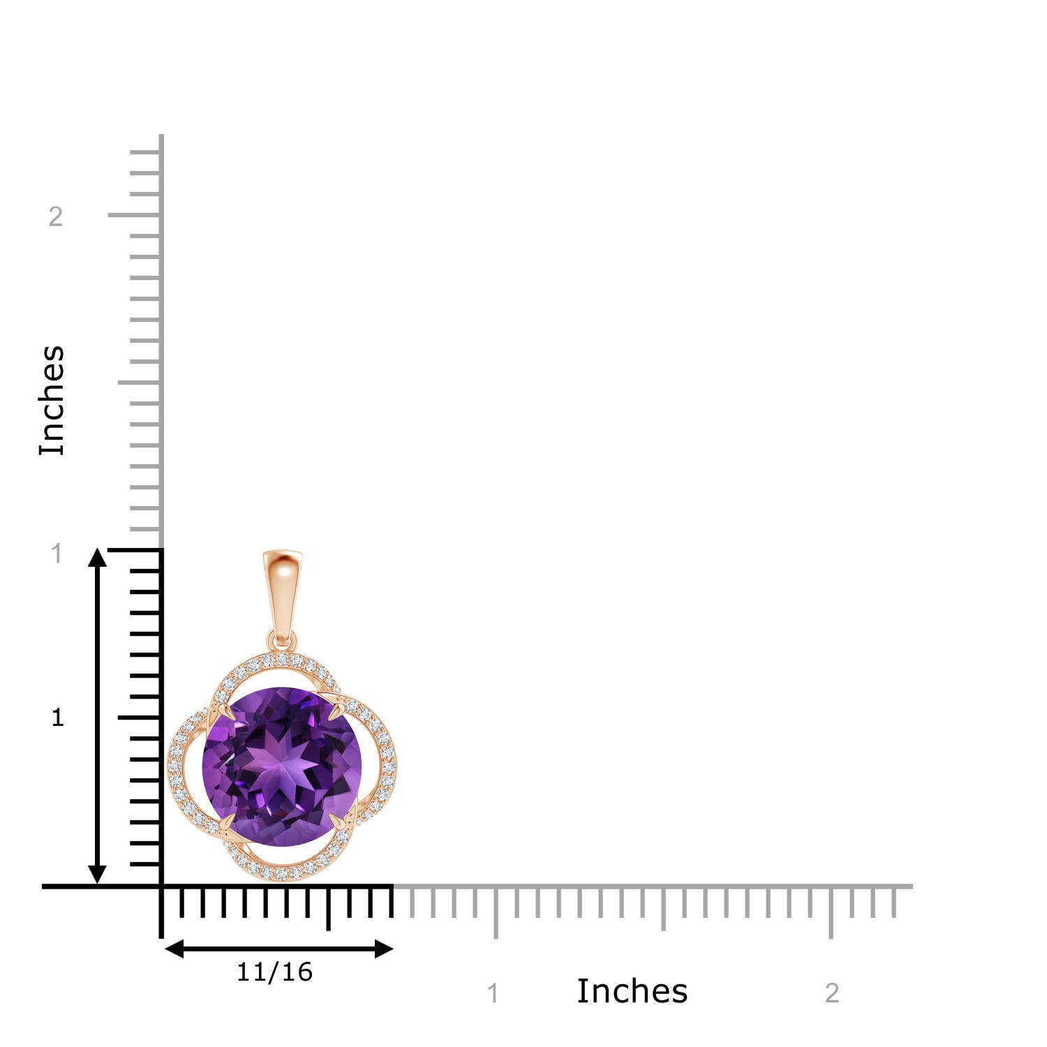 AAAA - Amethyst / 5.73 CT / 14 KT Rose Gold