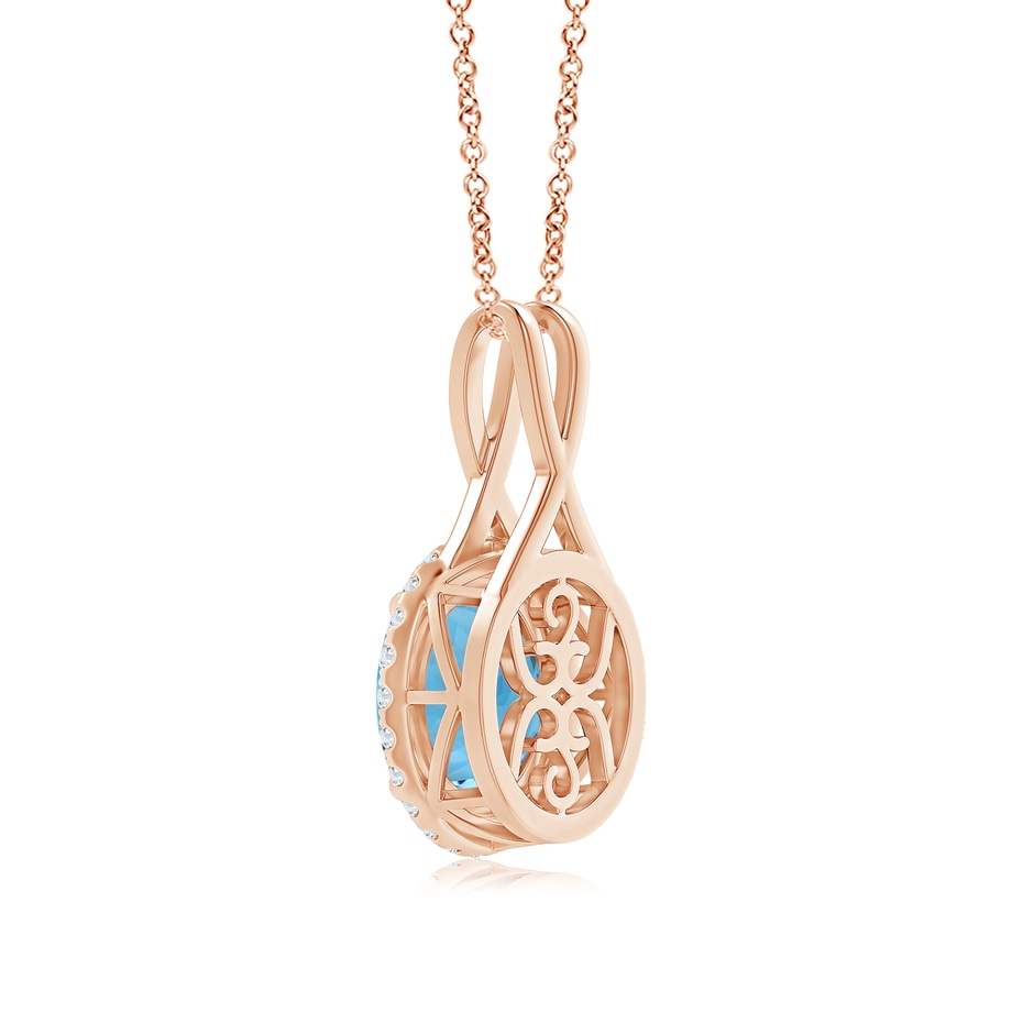 14.00-14.07x8.50mm AAAA GIA Certified Sky Blue Topaz Pendant with Criss-Cross Bale in 18K Rose Gold side 399