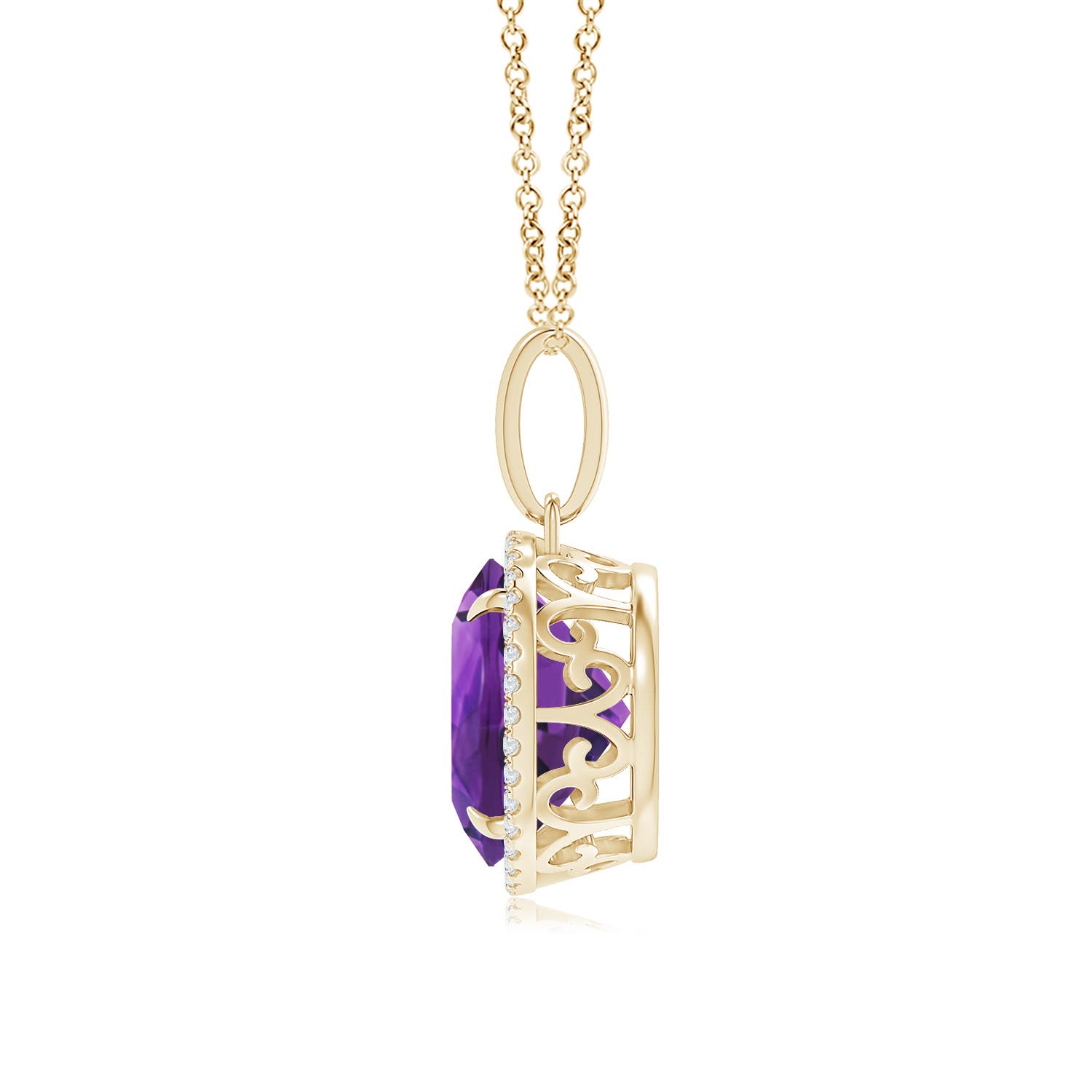 AAAA - Amethyst / 5.68 CT / 14 KT Yellow Gold