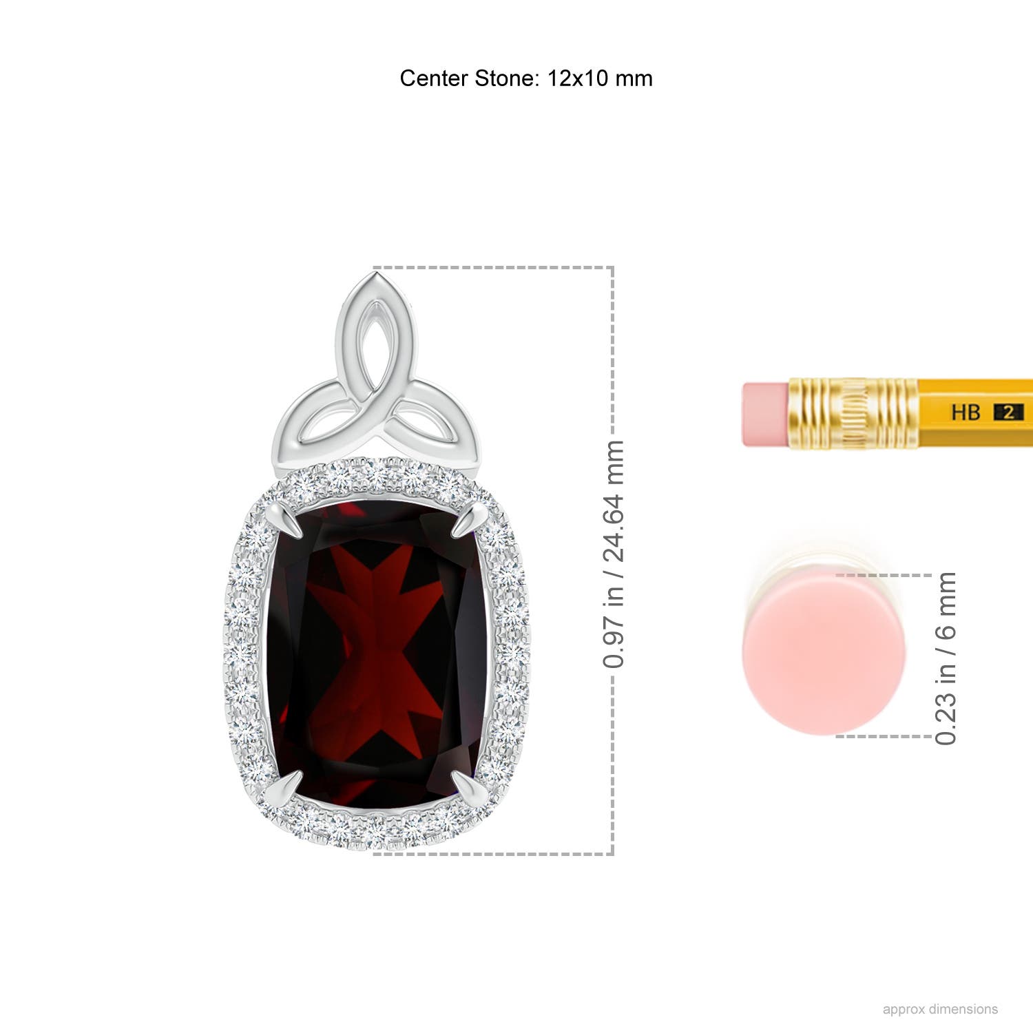 A - Garnet / 5.65 CT / 14 KT White Gold