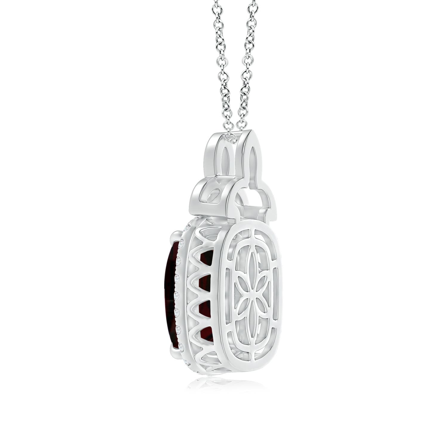 AA - Garnet / 5.65 CT / 14 KT White Gold