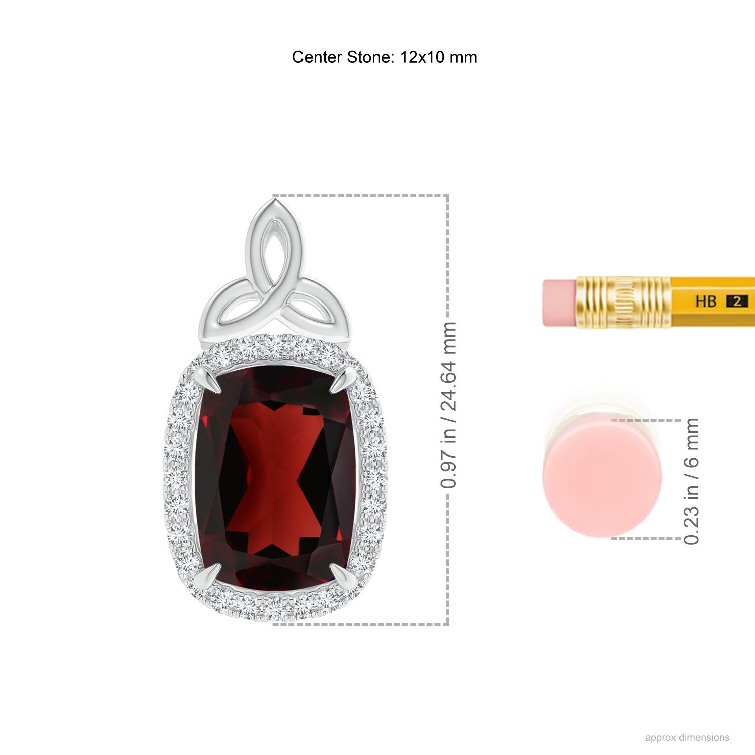 AA - Garnet / 5.65 CT / 14 KT White Gold