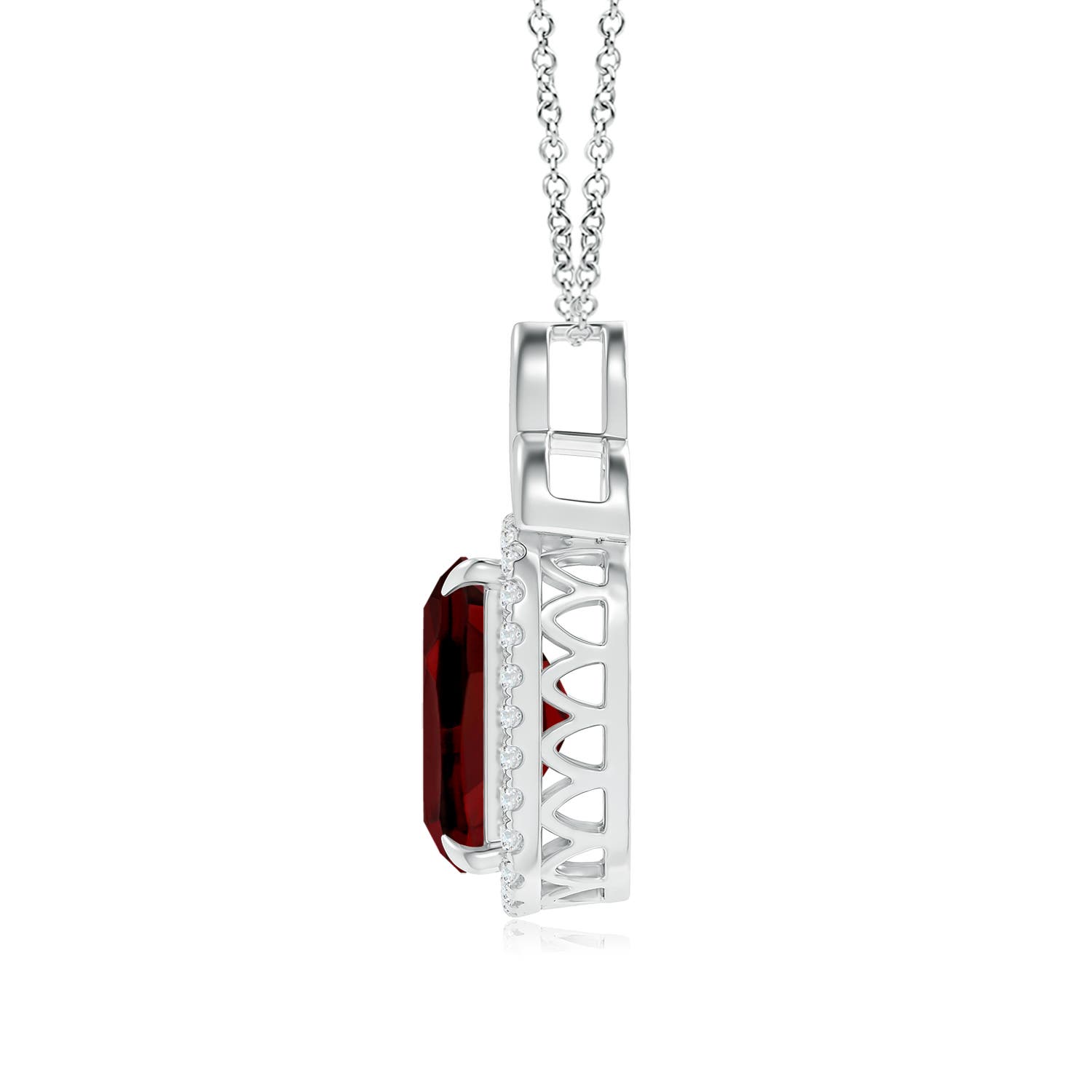 AAAA - Garnet / 5.65 CT / 14 KT White Gold