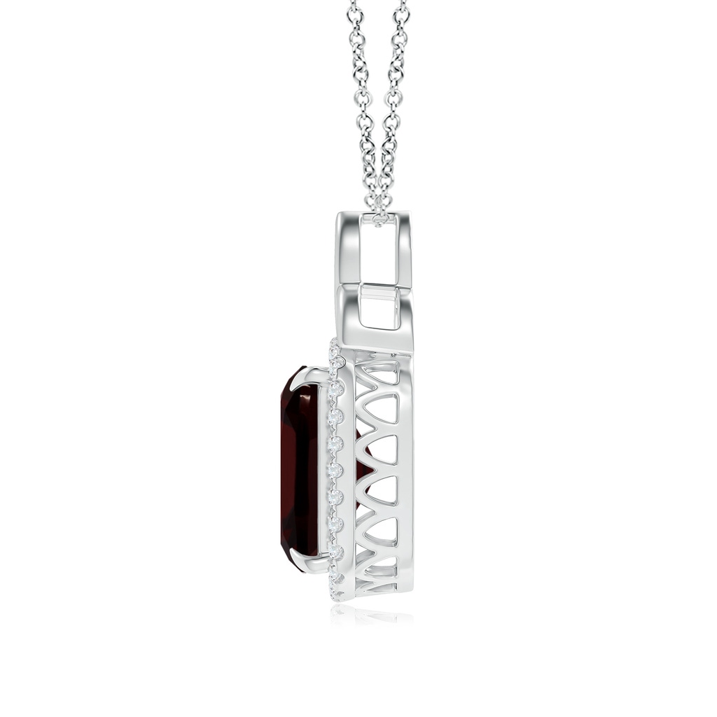 12.14x10.07x5.94mm AAA GIA Certified Garnet Halo Pendant with Celtic Motif in White Gold - side 199