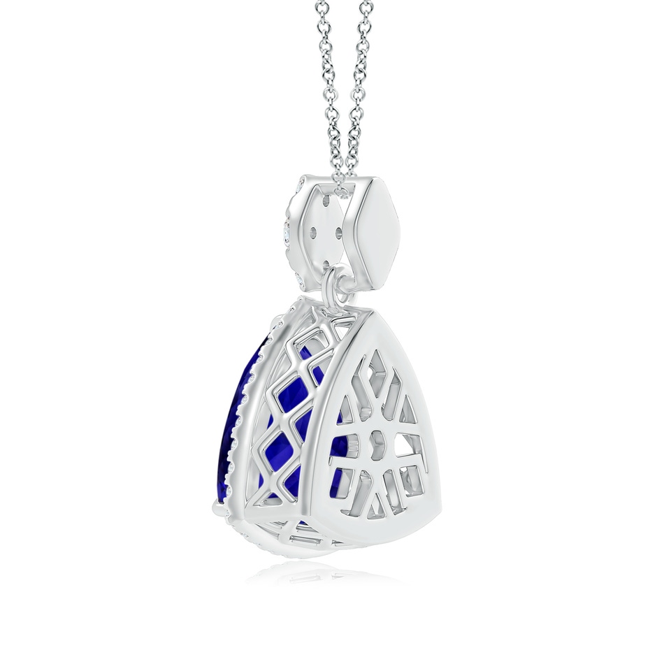 14.56x14.91x9.33mm AAAA GIA Certified Trillion Tanzanite Halo Pendant with Diamonds in 18K White Gold gia-cert