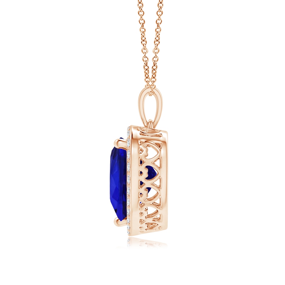 12.59x12.63x8.65mm AAAA GIA Certified Heart Tanzanite Dangle Pendant with Diamonds in Rose Gold Side 199