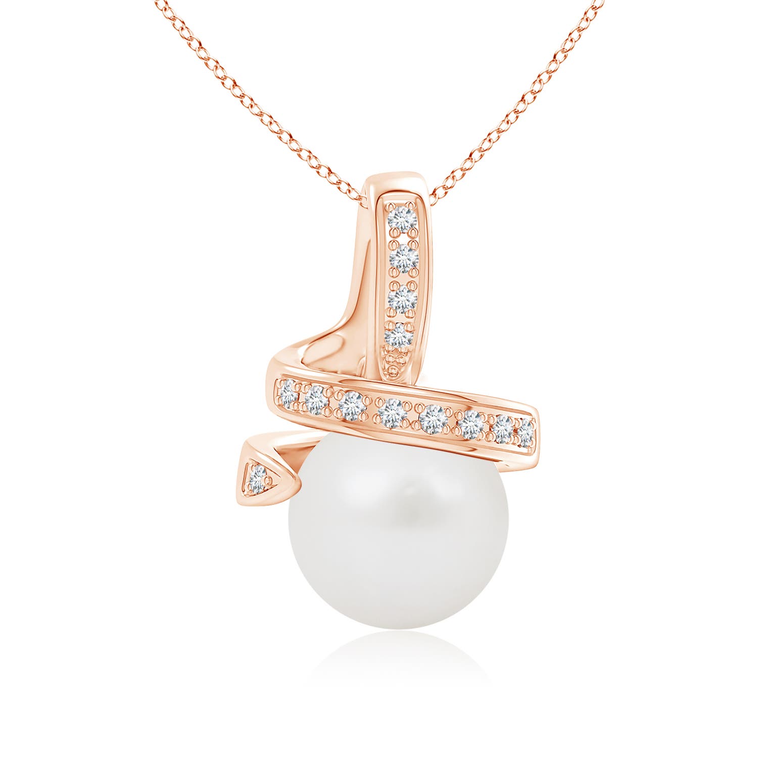 A - South Sea Cultured Pearl / 3.77 CT / 14 KT Rose Gold