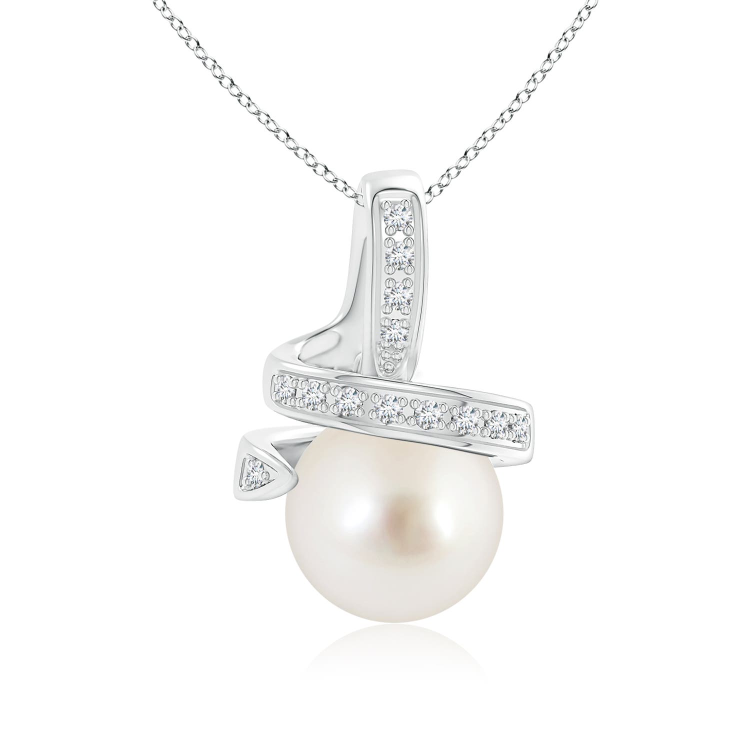 AAAA - South Sea Cultured Pearl / 3.77 CT / 14 KT White Gold