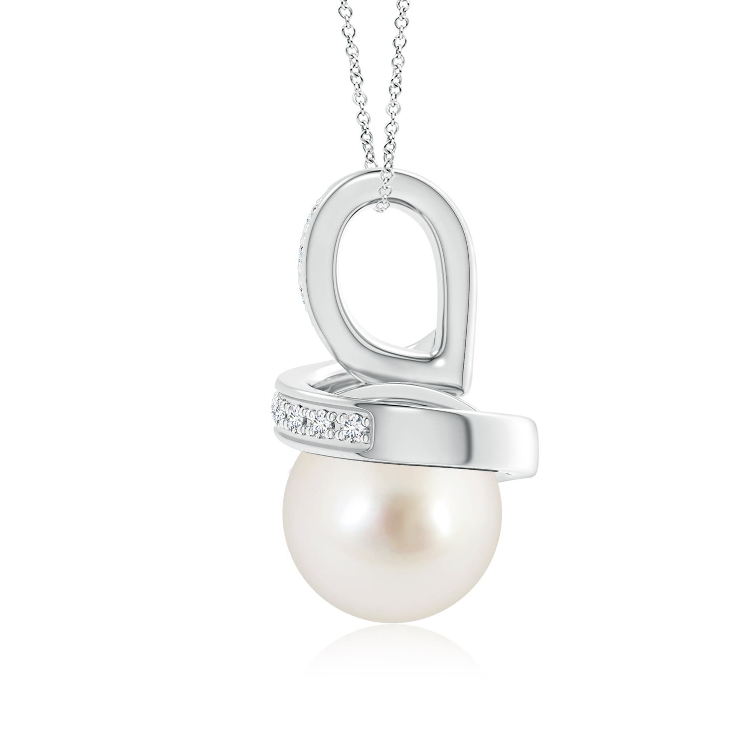 AAAA - South Sea Cultured Pearl / 3.77 CT / 14 KT White Gold