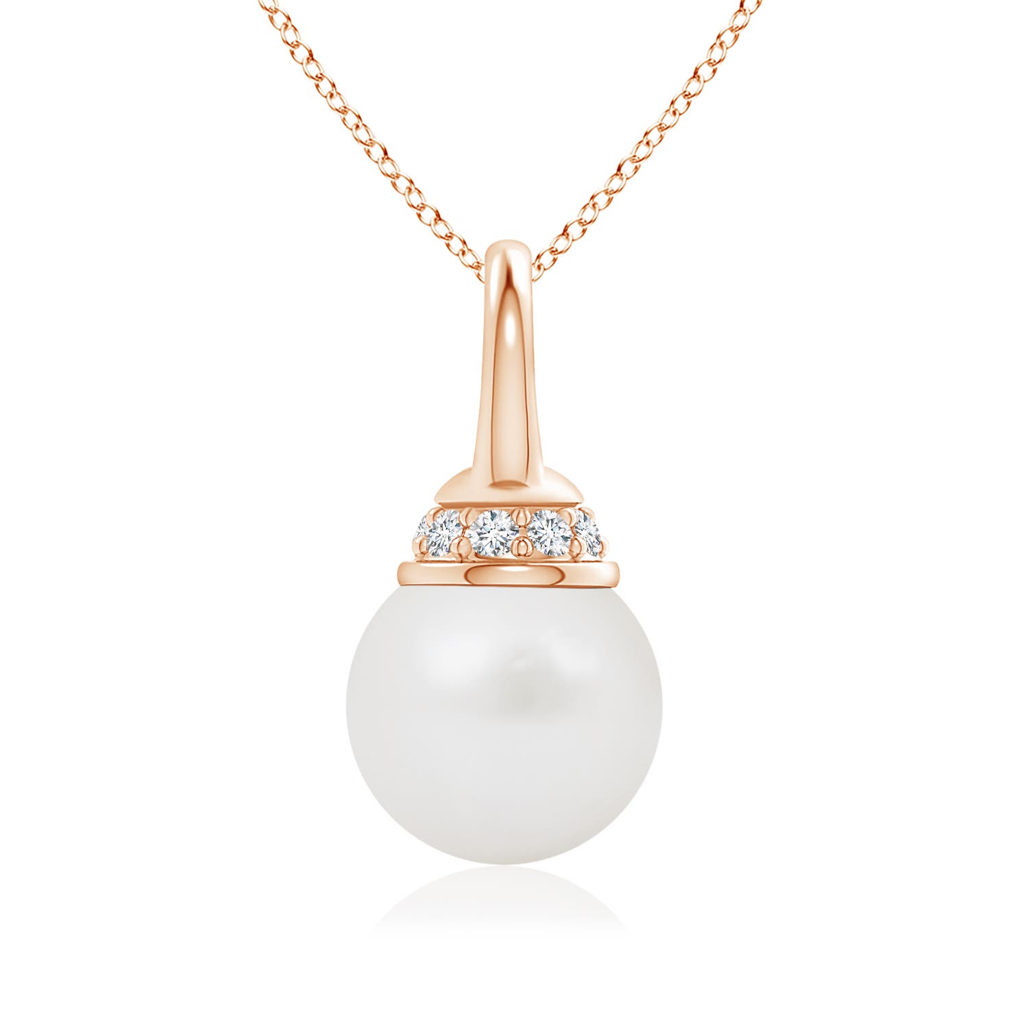 A - South Sea Cultured Pearl / 3.79 CT / 14 KT Rose Gold