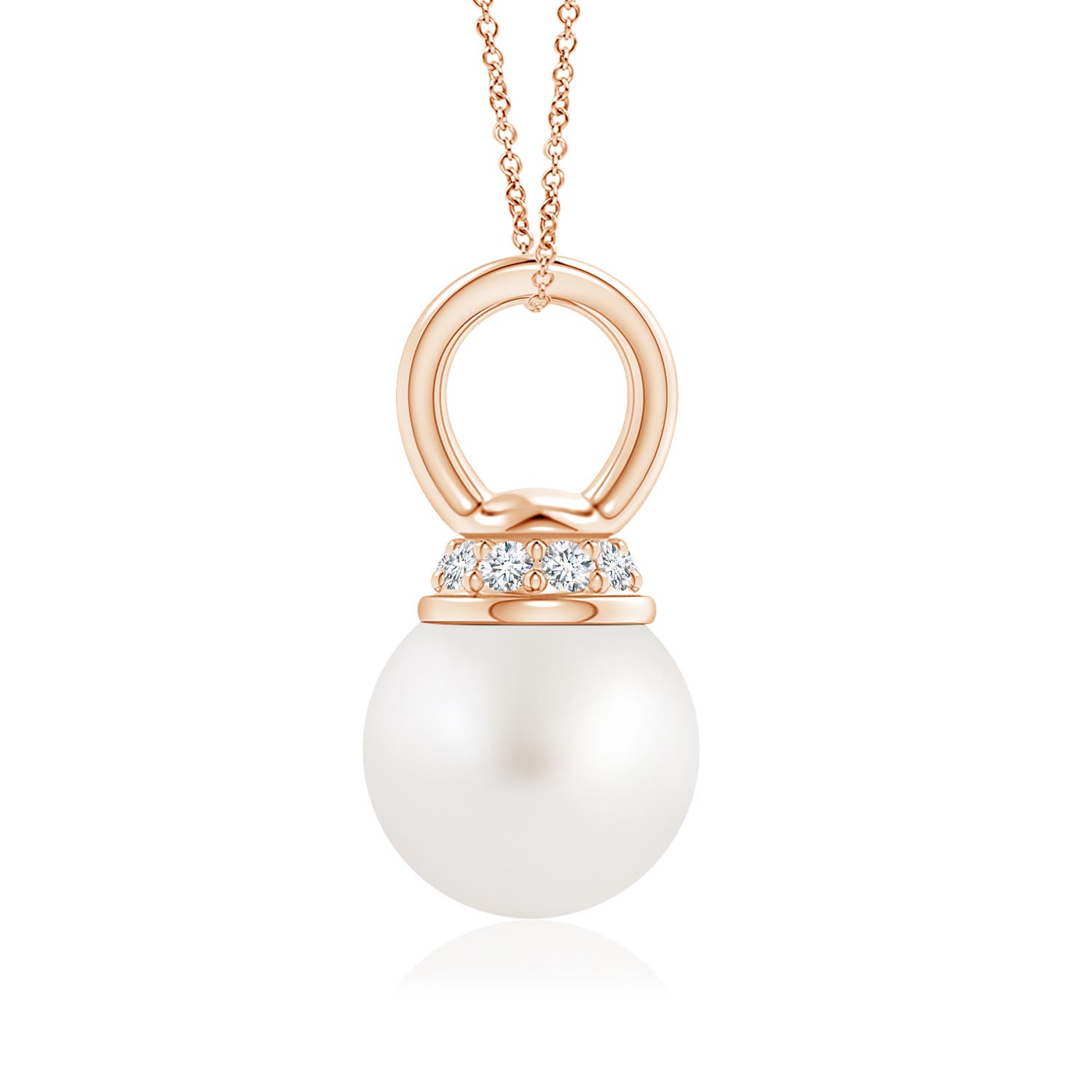 AA - South Sea Cultured Pearl / 3.79 CT / 14 KT Rose Gold