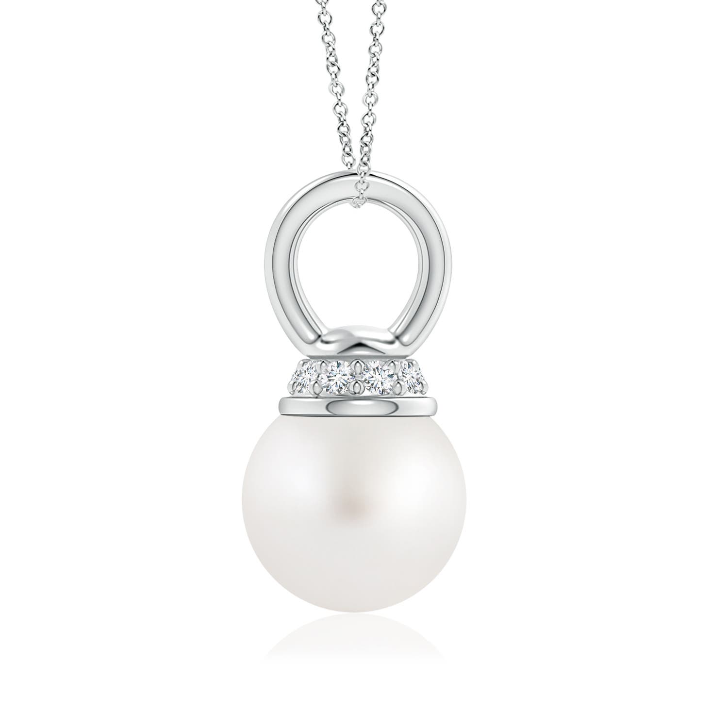 AA - South Sea Cultured Pearl / 3.79 CT / 14 KT White Gold