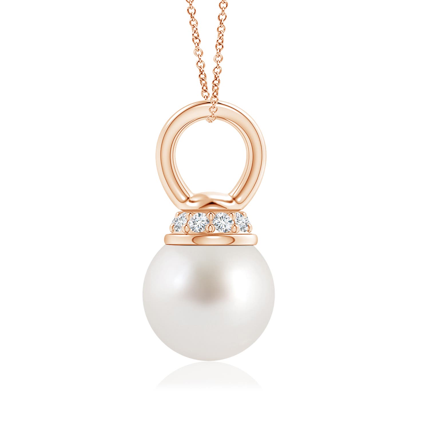 AAA - South Sea Cultured Pearl / 3.79 CT / 14 KT Rose Gold