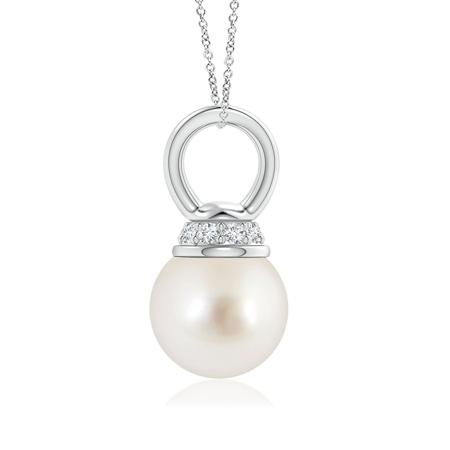 AAAA - South Sea Cultured Pearl / 3.79 CT / 14 KT White Gold