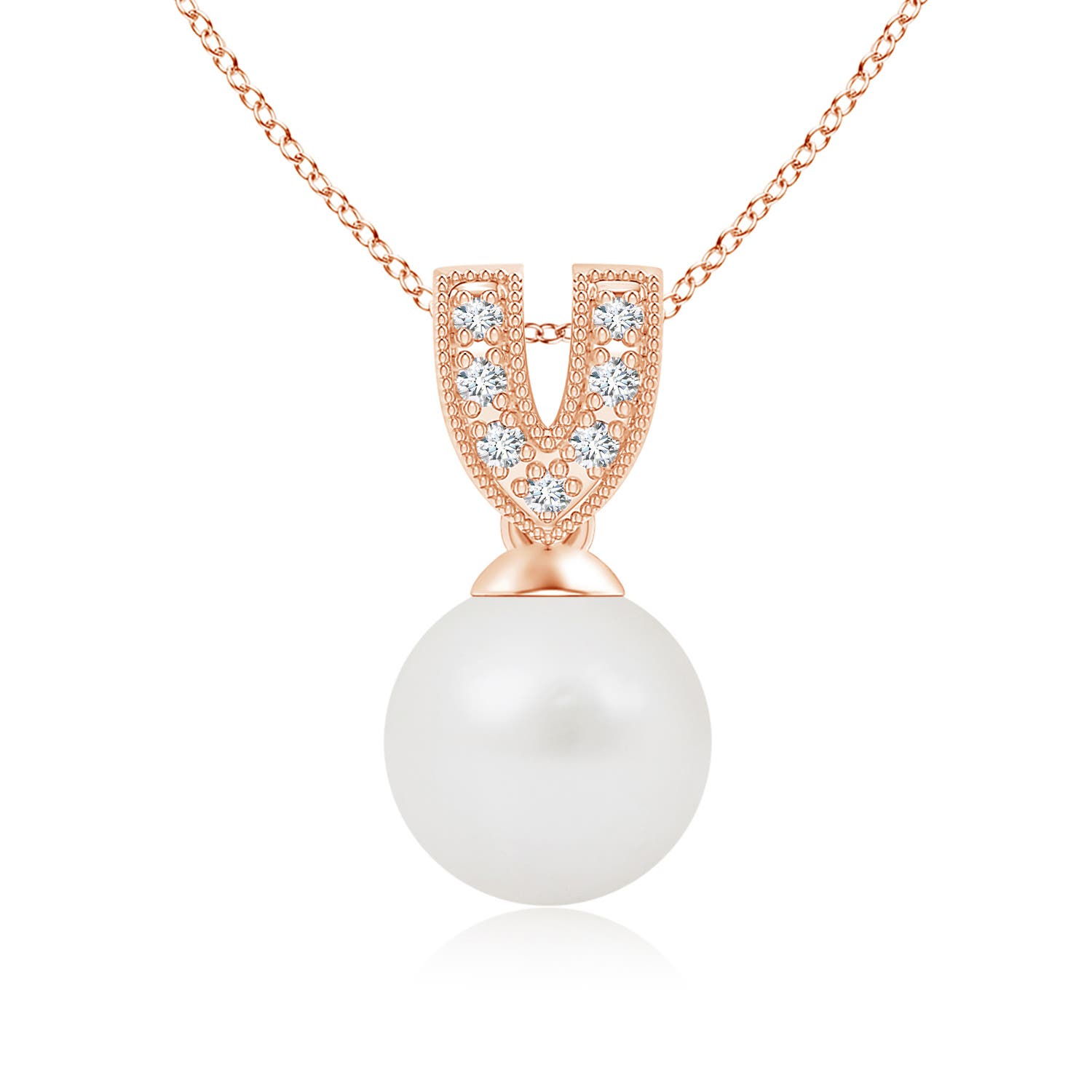 A - South Sea Cultured Pearl / 3.74 CT / 14 KT Rose Gold