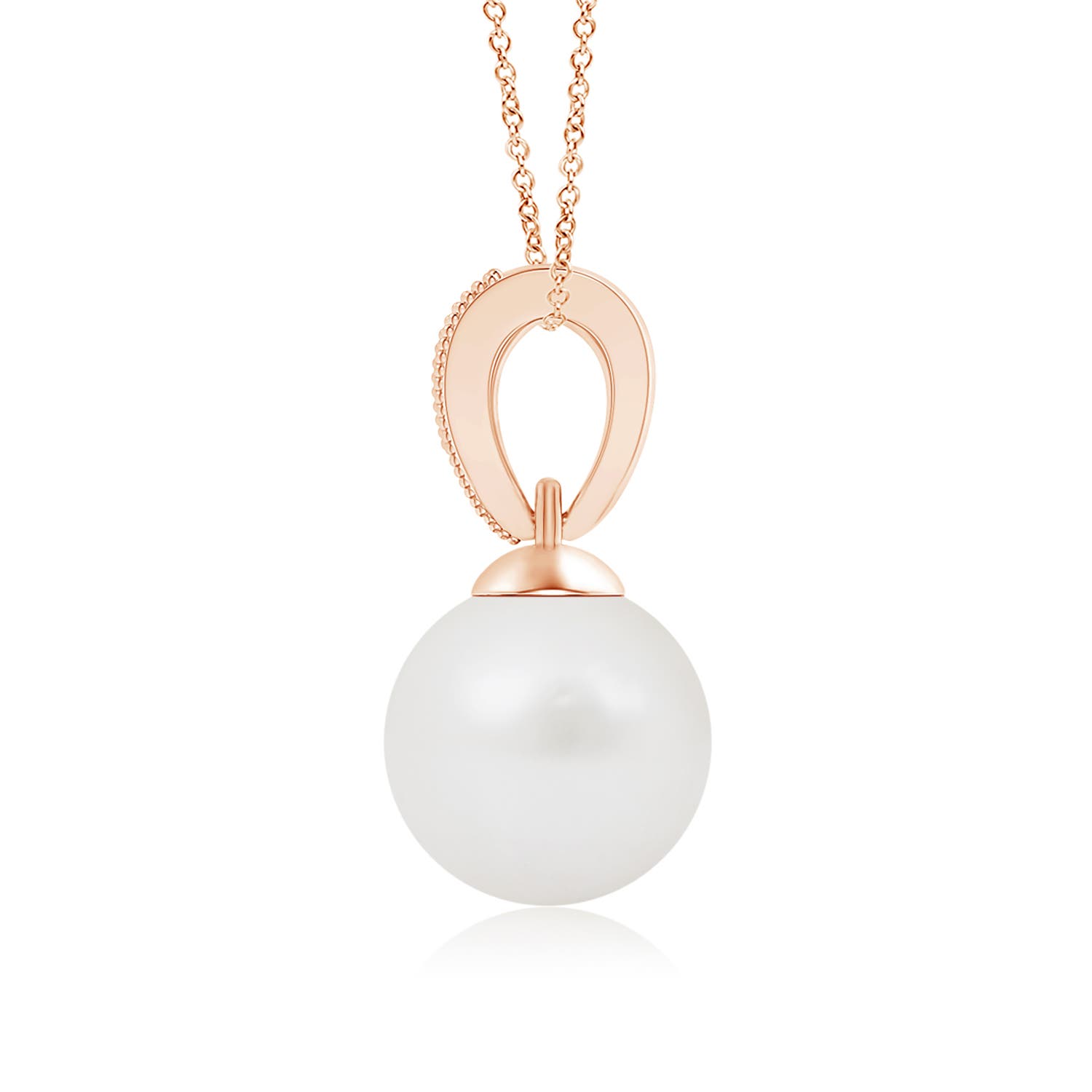 A - South Sea Cultured Pearl / 3.74 CT / 14 KT Rose Gold