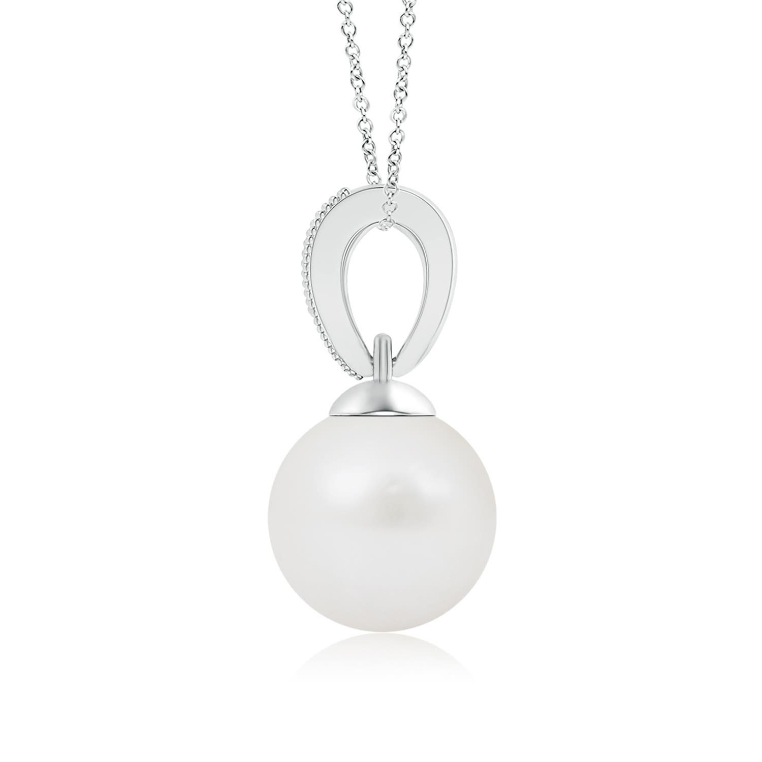 A - South Sea Cultured Pearl / 3.74 CT / 14 KT White Gold