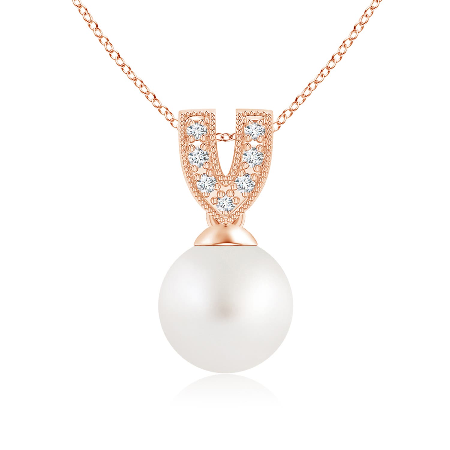 AA - South Sea Cultured Pearl / 3.74 CT / 14 KT Rose Gold