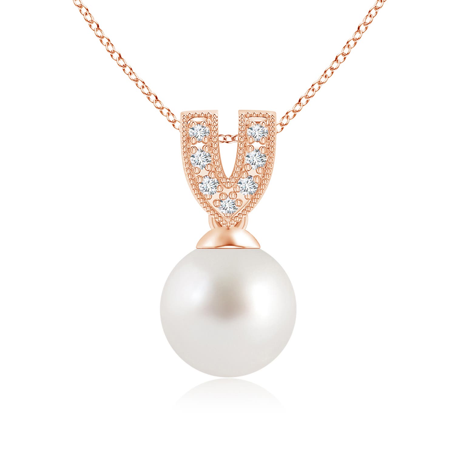 AAA - South Sea Cultured Pearl / 3.74 CT / 14 KT Rose Gold