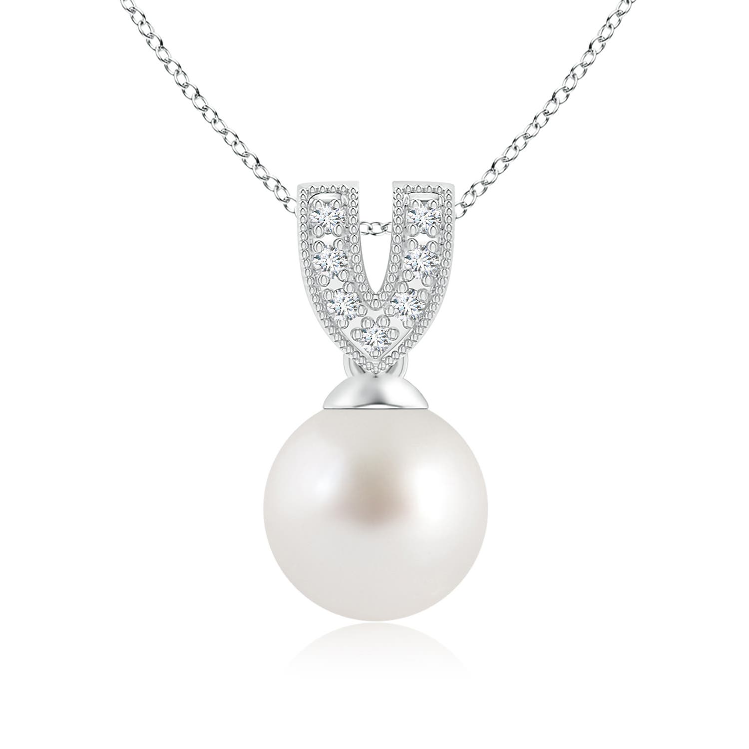 AAA - South Sea Cultured Pearl / 3.74 CT / 14 KT White Gold