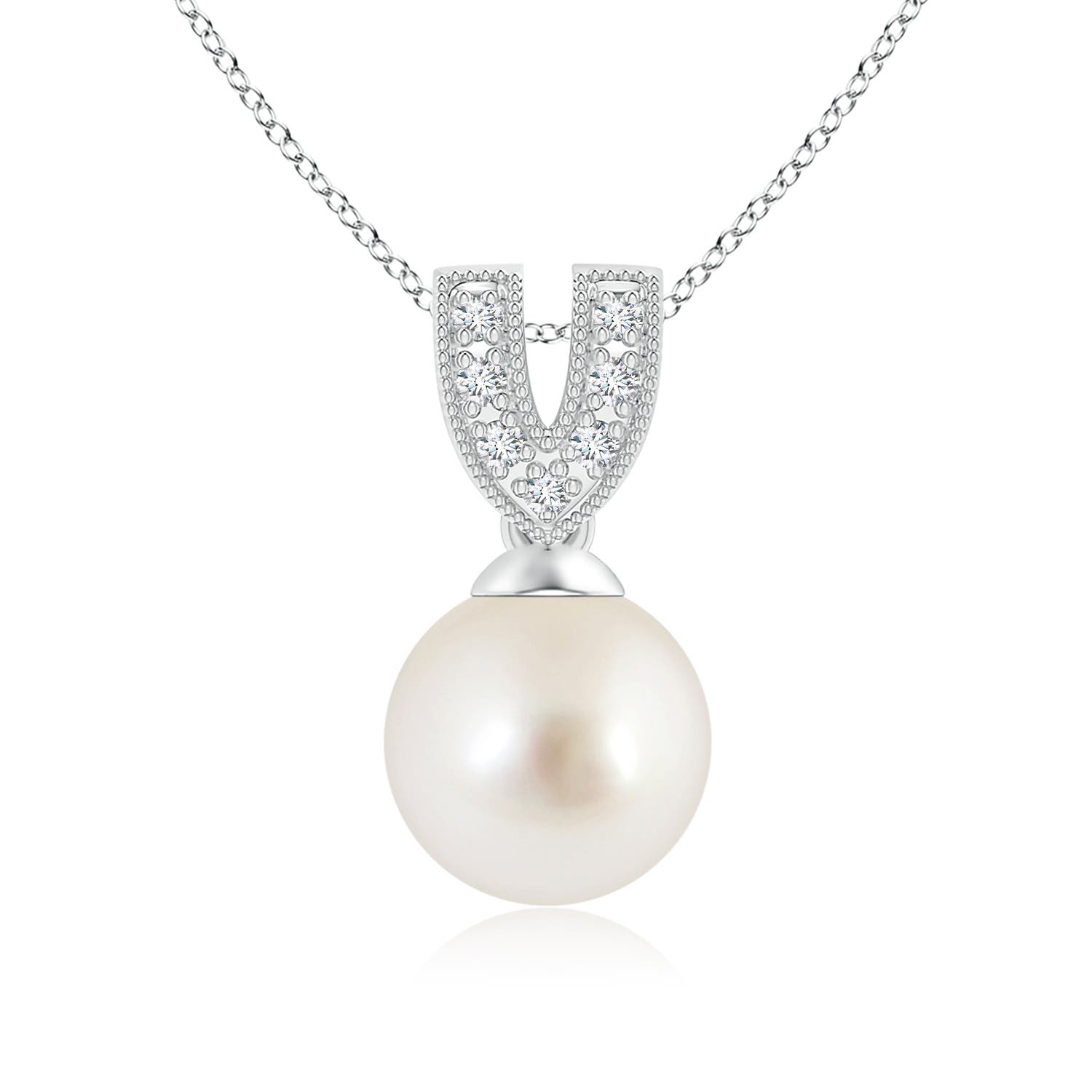 AAAA - South Sea Cultured Pearl / 3.74 CT / 14 KT White Gold