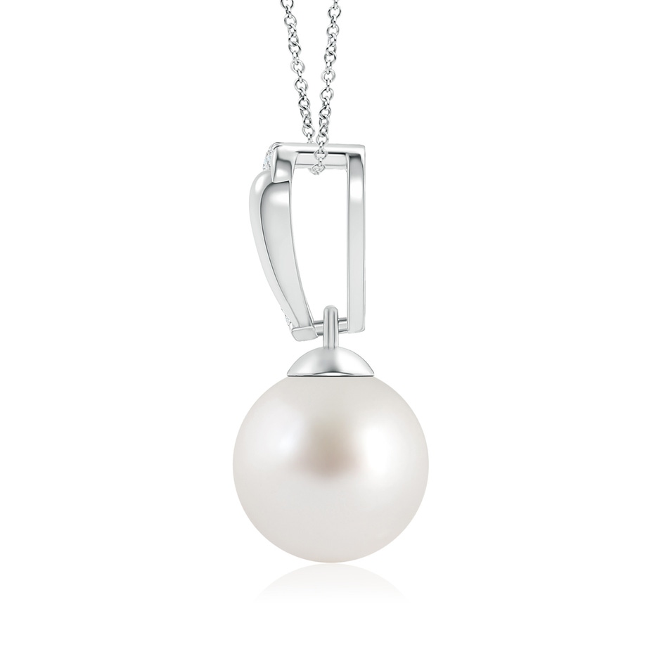 9mm AAA South Sea Cultured Pearl & Diamond Bale Pendant in White Gold product image