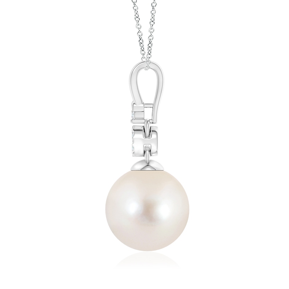 10mm AAAA Freshwater Pearl & Diamond Clustre Pendant in White Gold product image