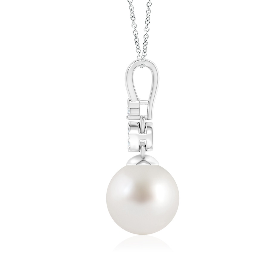 9mm AAA South Sea Cultured Pearl & Diamond Clustre Pendant in White Gold product image