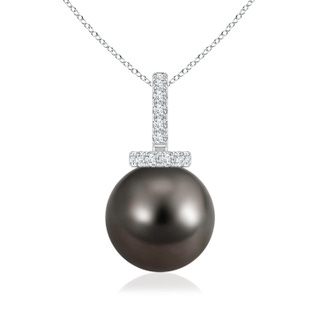 9mm AAA Tahitian Cultured Pearl Pendant with Diamond Bale in White Gold