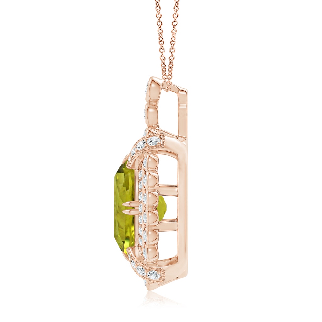10.94x8.09x4.86mm AA GIA Certified Oval Tourmaline Pendant with Double Halo in Rose Gold Side 199