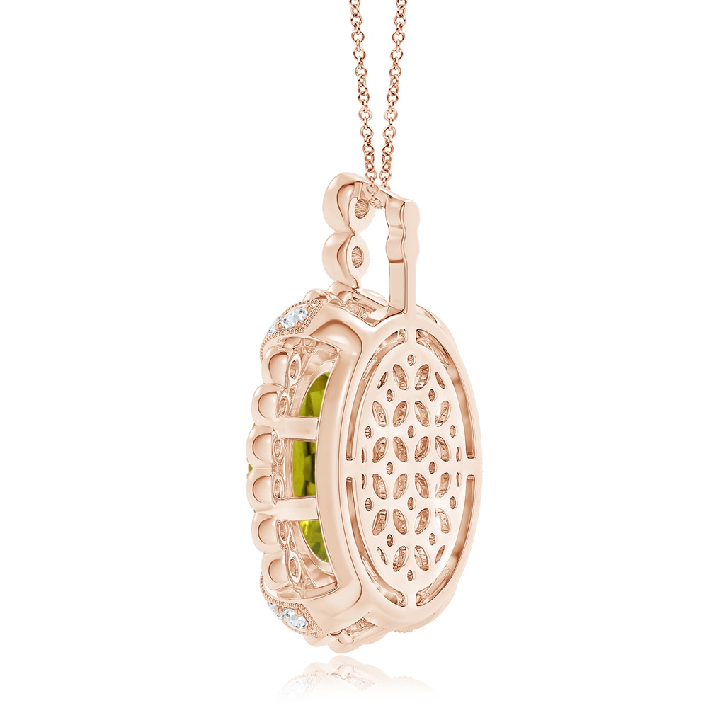 10.94x8.09x4.86mm AA GIA Certified Oval Tourmaline Pendant with Double Halo in Rose Gold Side 299